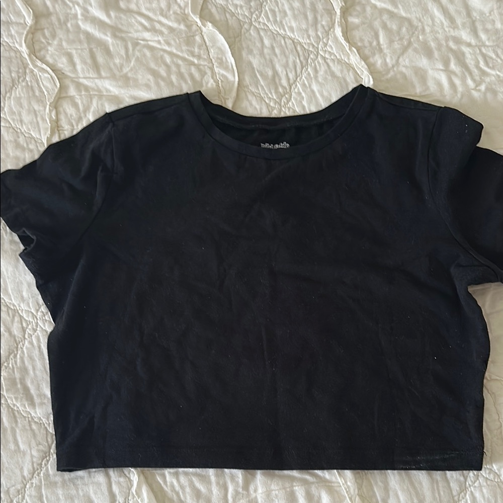 Wild Fable Cropped Black T shirt